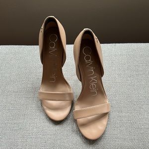 Calvin Klein nude heels. Size 6